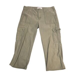 Women's‎ Levi's Strauss Green Khaki Capri Cargo Pants Misses 12 30x21